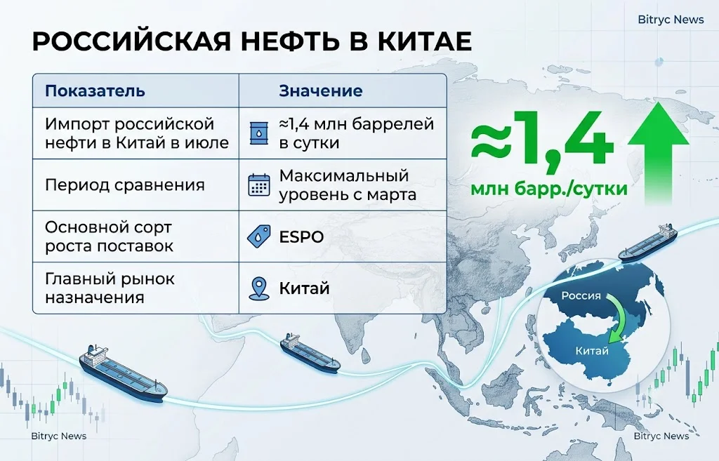 Китай скупает российскую нефть: рынок меняется быстрее ожиданий 3 Рост импорта российской нефти в китай