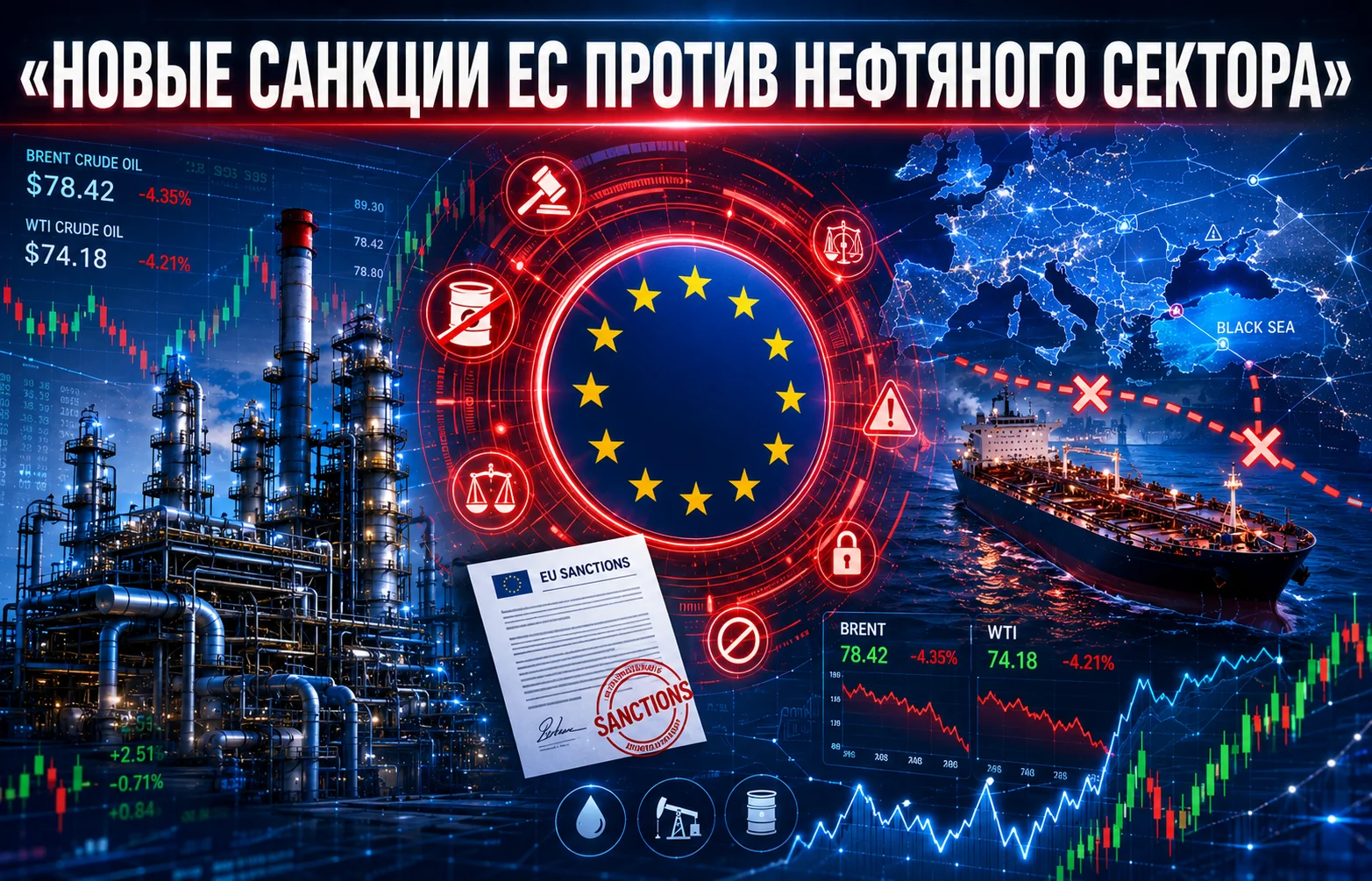 Санкции ЕС против российских НПЗ расширены: кто под ударом?