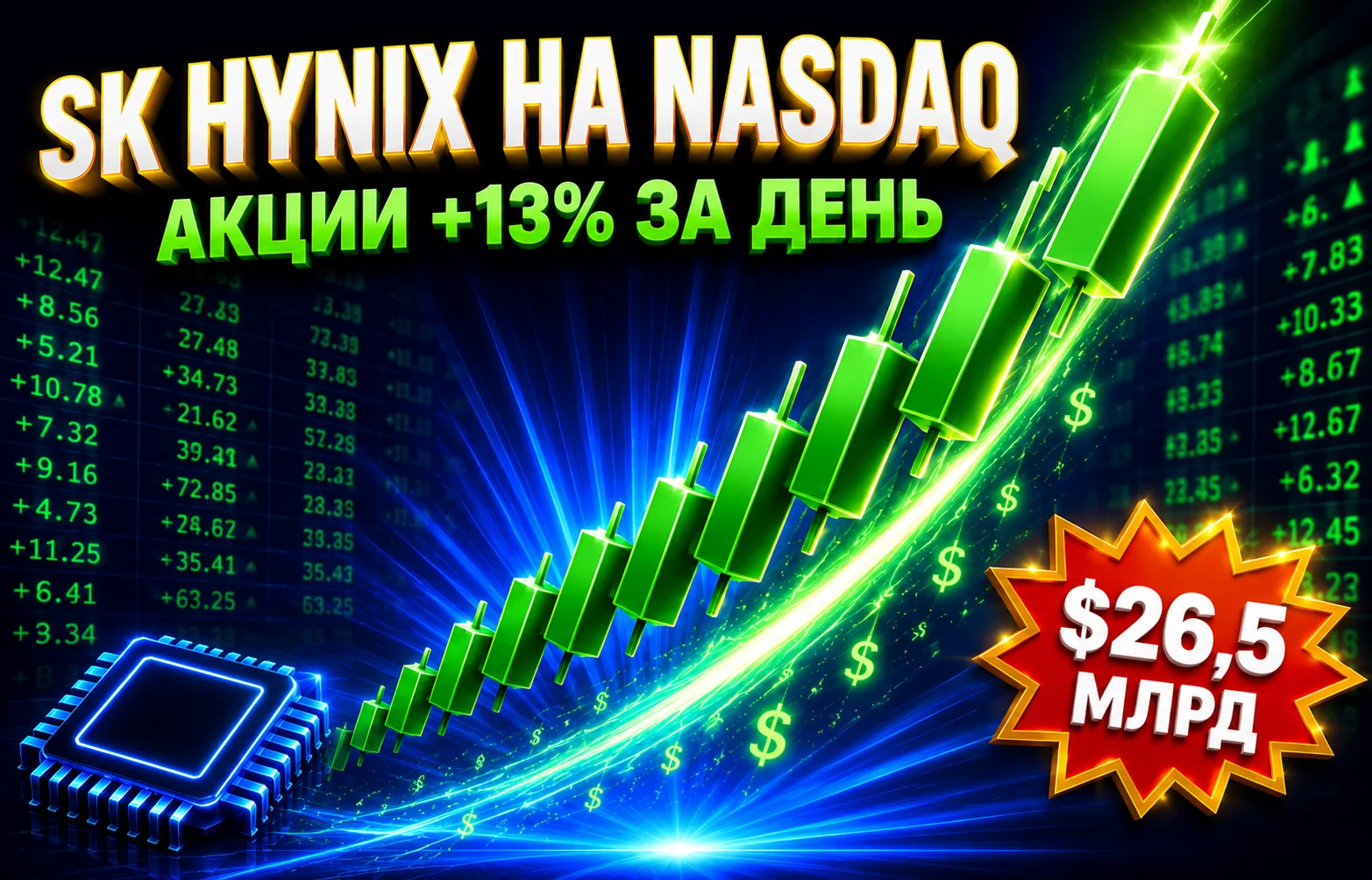 SK Hynix на Nasdaq: рекордные $26,5 млрд и +13%