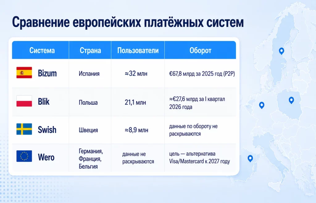 Сравнение европейских платёжных систем