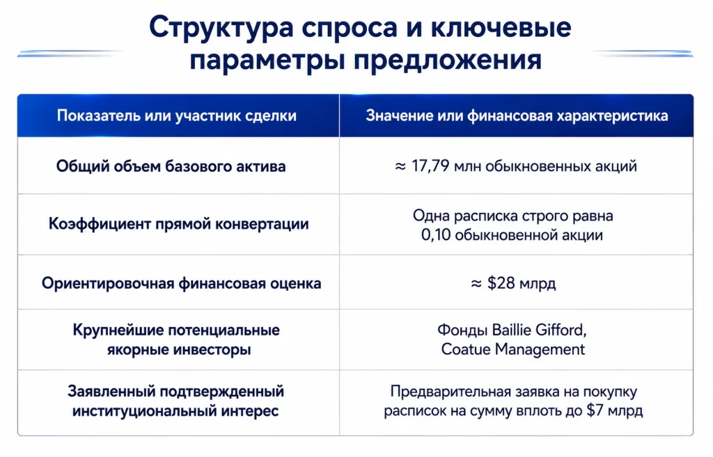 SK Hynix выходит на Nasdaq: размещение на $28 млрд стартовало 2 Структура спроса и ключевые параметры предложения