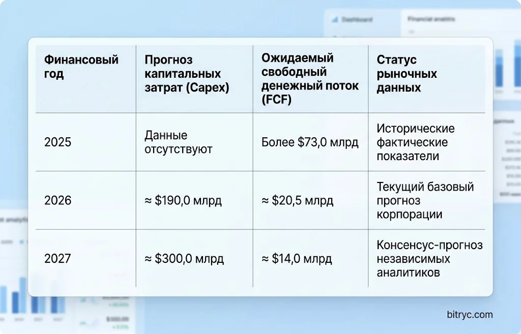 Акции Alphabet: конец ралли или время для покупки? 2 Свободный денежный поток под ударом капитальных затрат