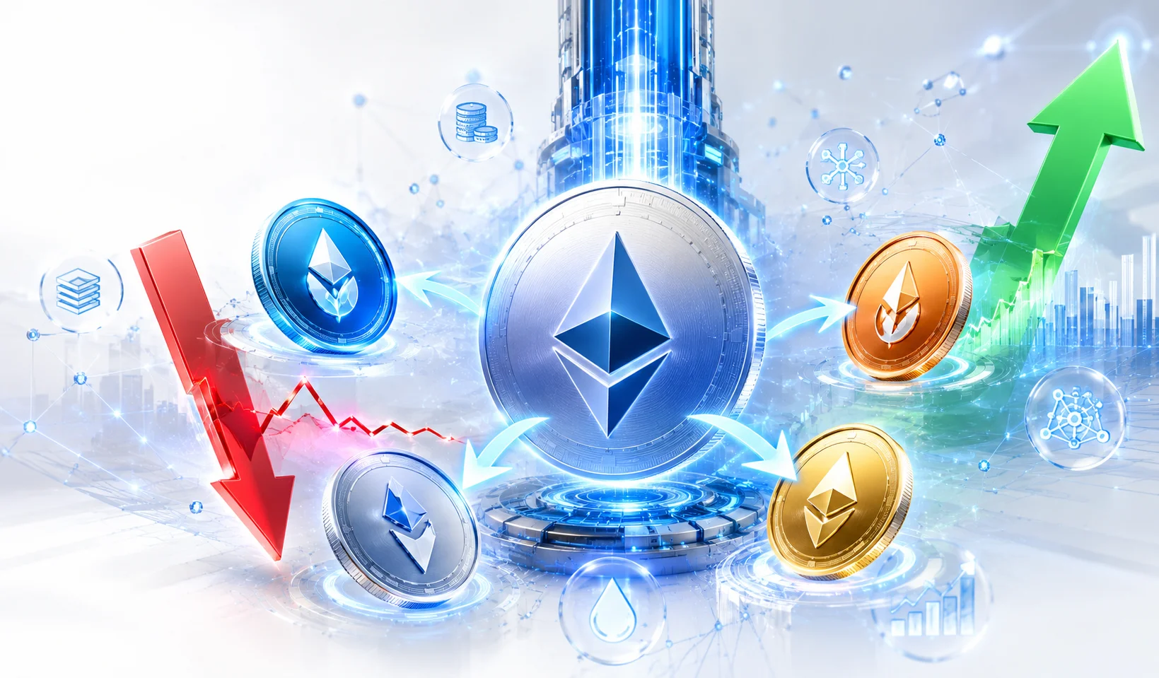Токены ликвидного стейкинга Ethereum: как работают stETH, rETH, WBETH и почему возникает depeg Токены ликвидного стейкинга Ethereum: как работают stETH, rETH, WBETH и почему возникает depeg
