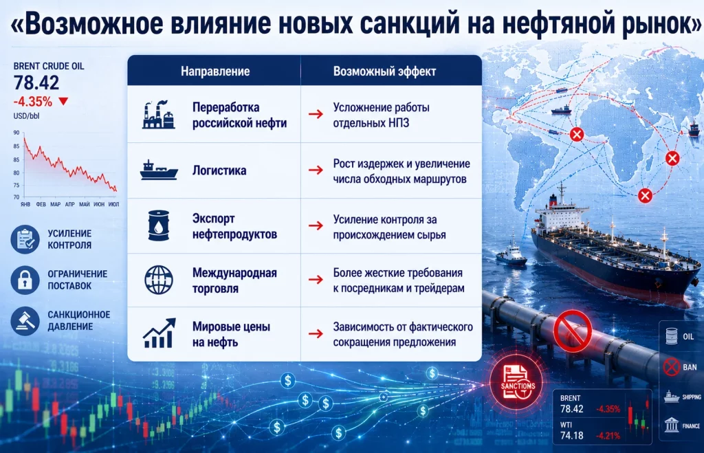 Возможное влияние новых санкций на нефтяной рынок