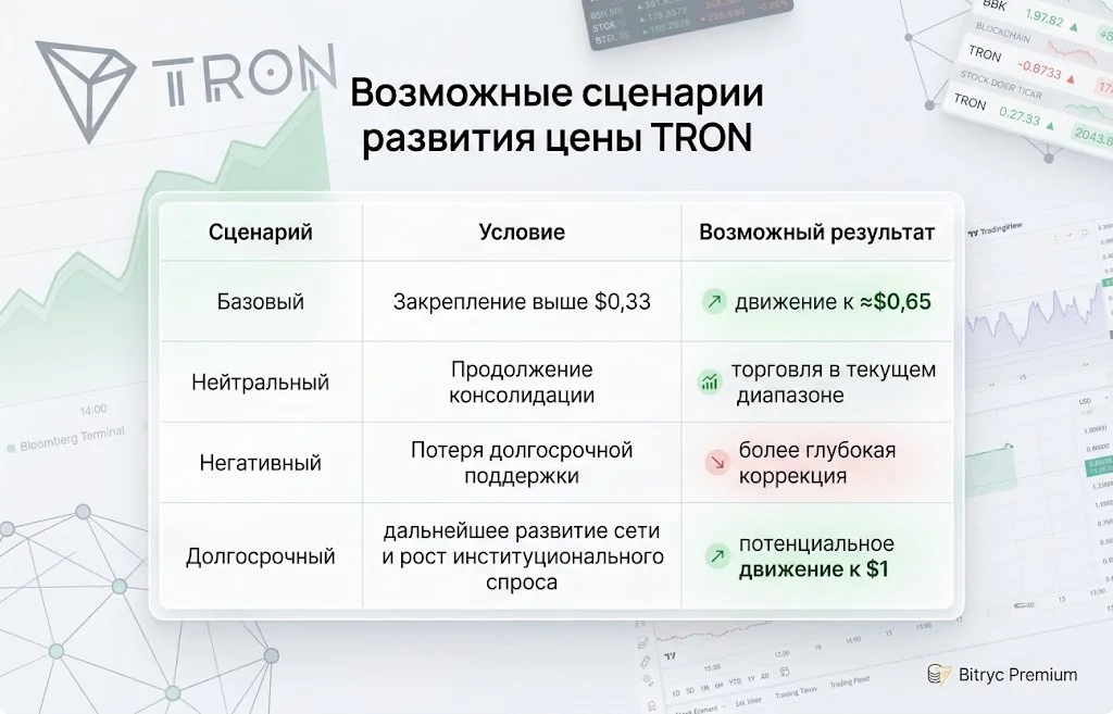 Цена TRON приближается к прорыву: ждать ли $1? 4 Возможные сценарии развития цены tron