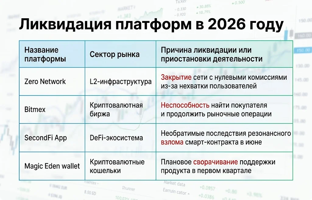 Закрытие криптопроектов в 2026 году суровая статистика и перераспределение капиталов