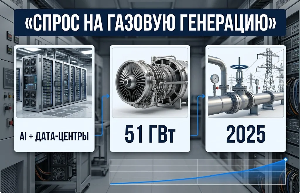 Газовые турбины для дата-центров: спрос бьёт рекорды