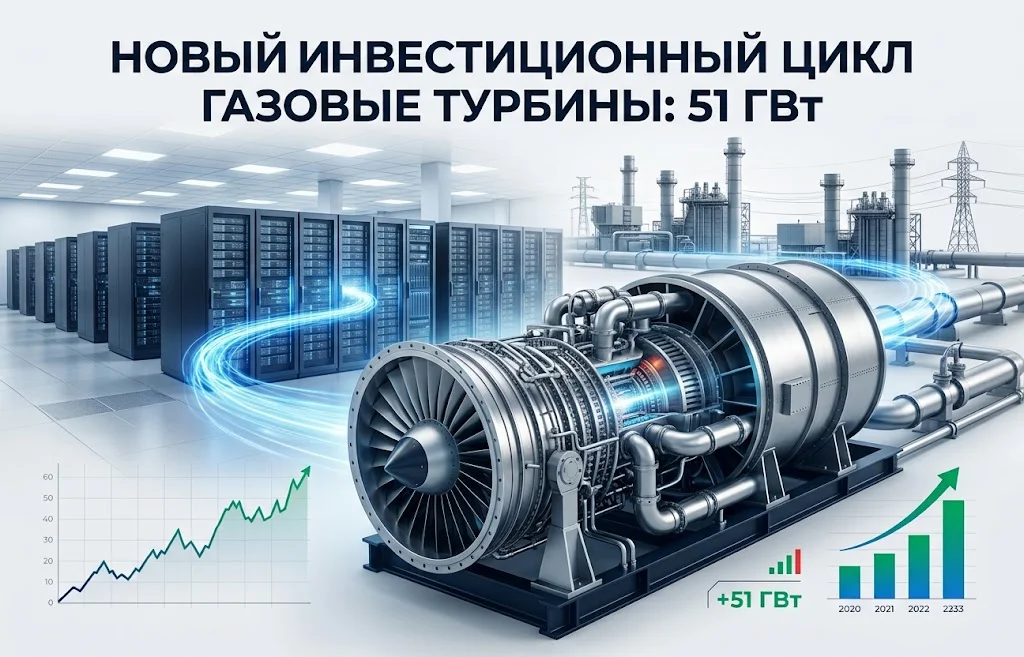 Газовые турбины для дата-центров: спрос бьёт рекорды