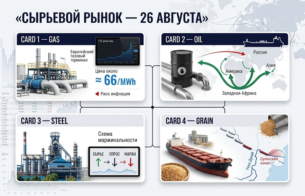 Дайджест сырьевого рынка за 26.08.2026: газ и нефть