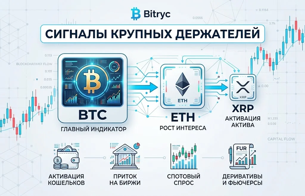 CryptoQuant: киты накапливают BTC, ETH и XRP — дно близко?