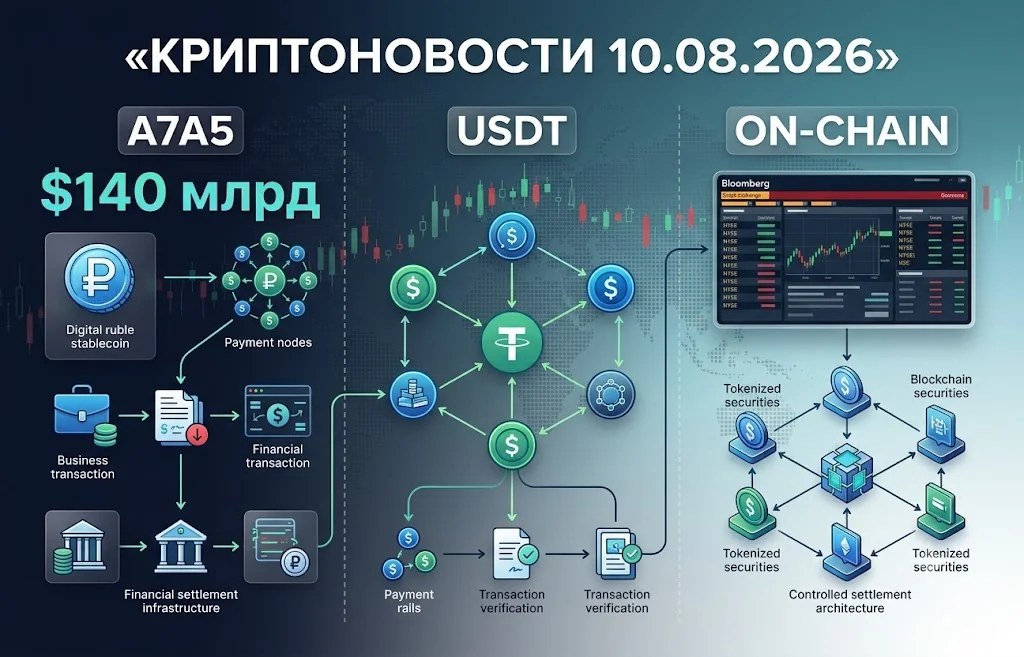 Дайджест криптоновостей за 10.08.2026: A7A5 и USDT