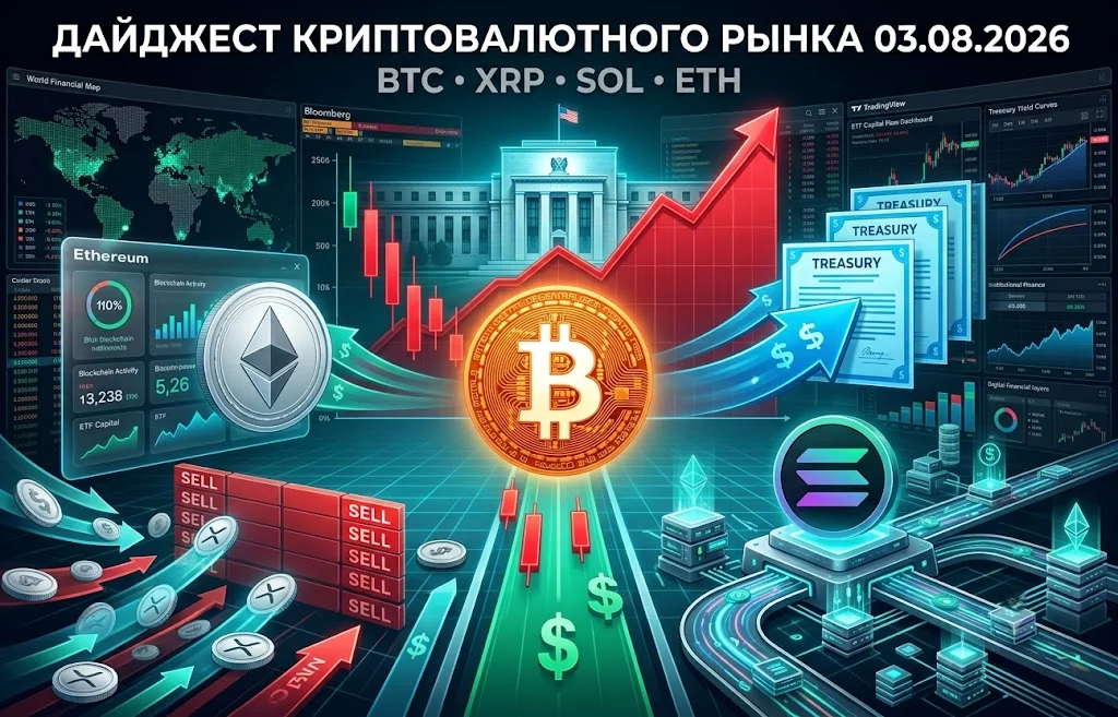 Дайджест криптоновостей за 03.08.2026: BTC, XRP, SOL и ETH