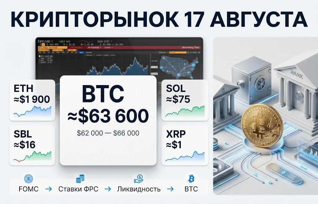 Дайджест криптоновостей за 17.08.2026: рынок ждёт ФРС