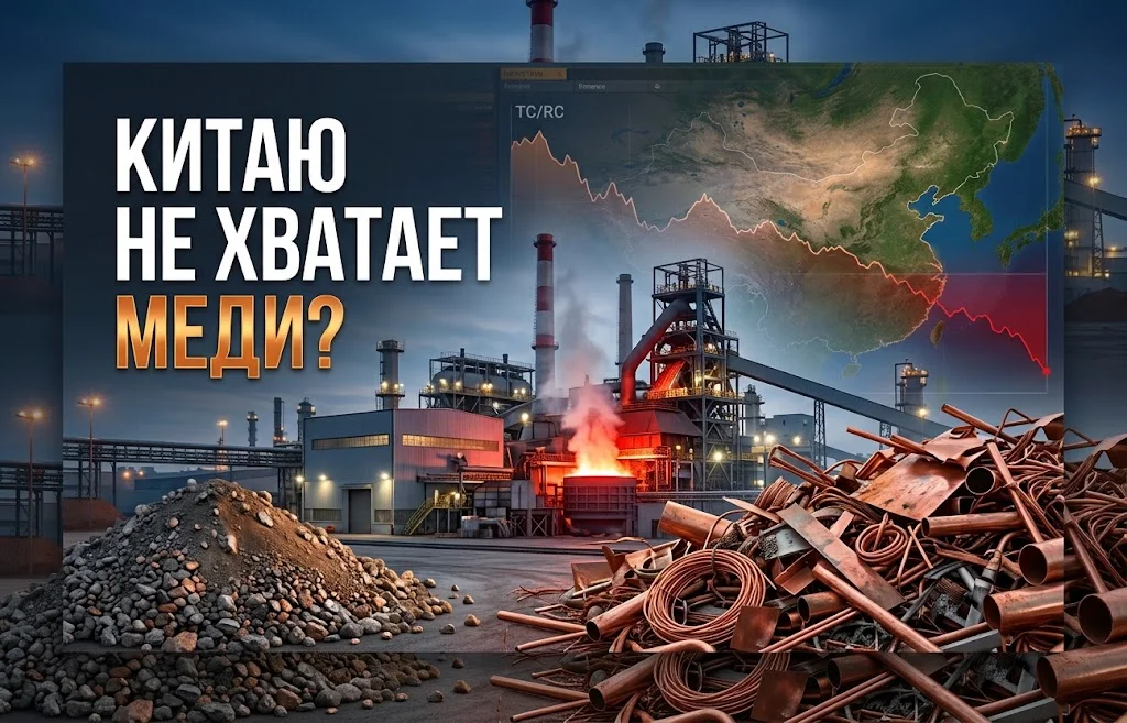 Дефицит медного концентрата в Китае бьет по заводам