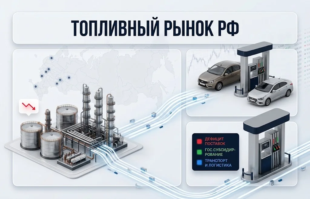 Дефицит топлива в России снова набирает силу после ударов по НПЗ
