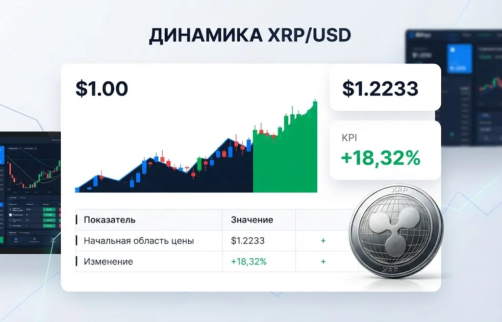 Динамика xrp usd от $1,00 до $1,22