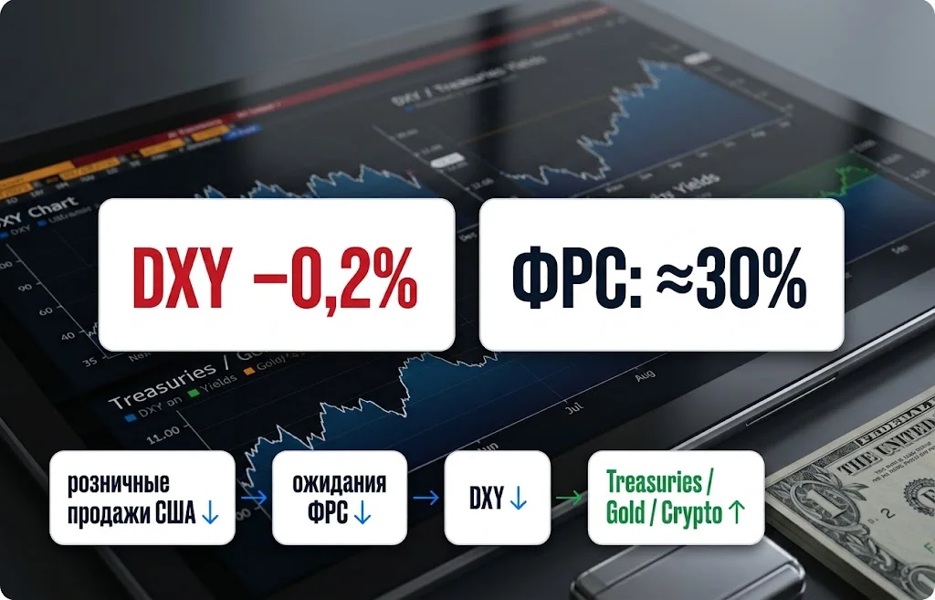 DXY снижается: рынки ждут паузу ФРС