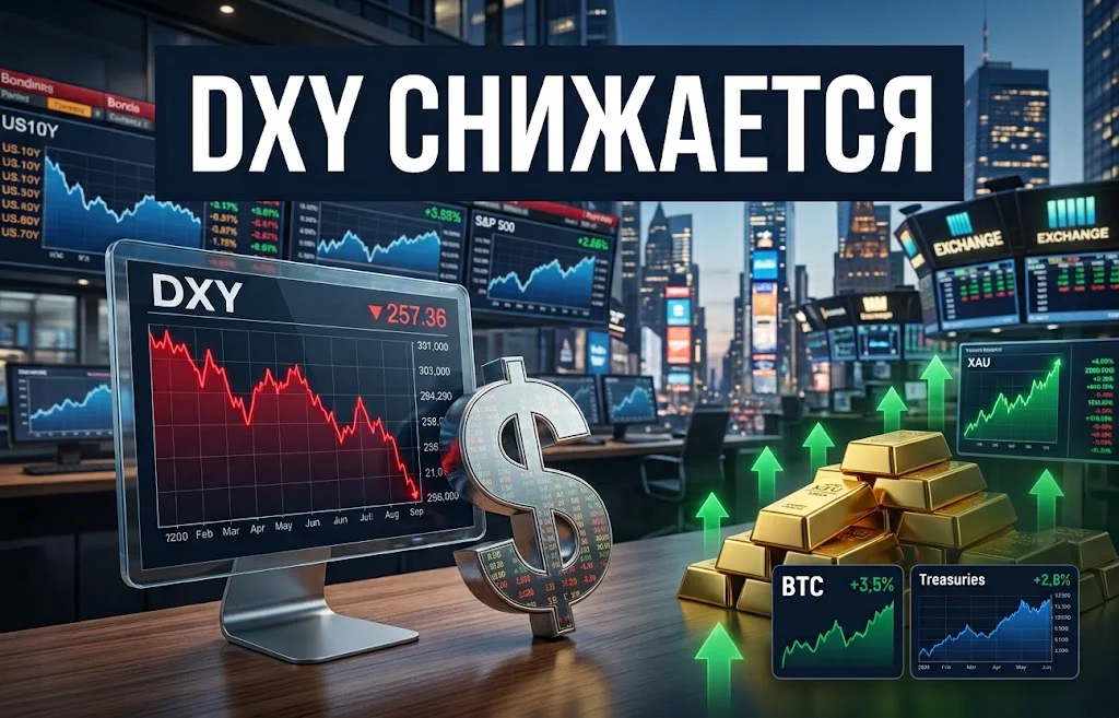 DXY снижается: рынки ждут паузу ФРС
