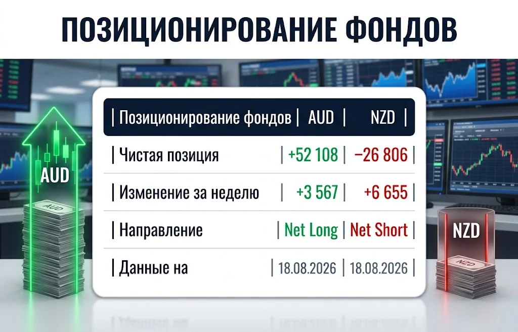 Таблица позиций фондов по AUD и NZD на 18 августа 2026 года