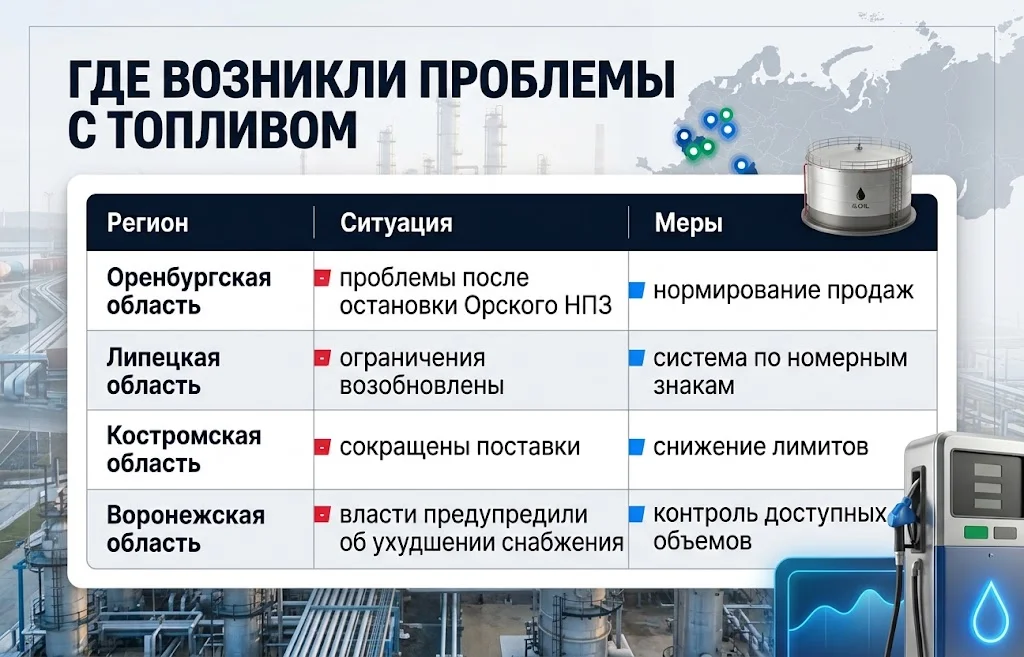 Где возникли проблемы с топливом