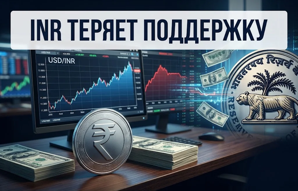 Индийская рупия теряет поддержку после решения RBI