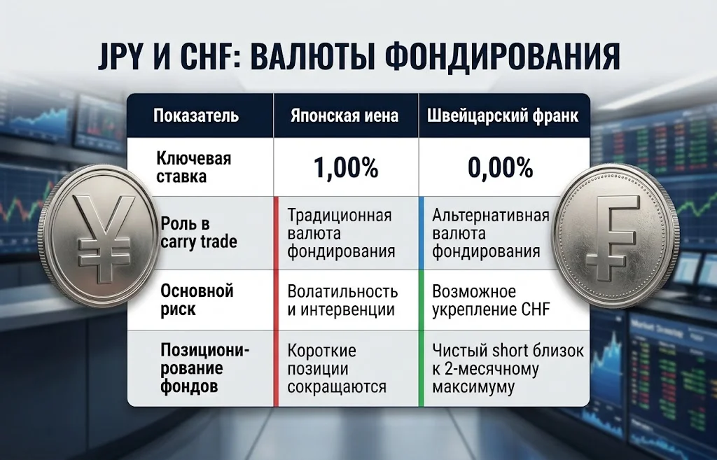 Jpy и chf сравнение условий валютного фондирования