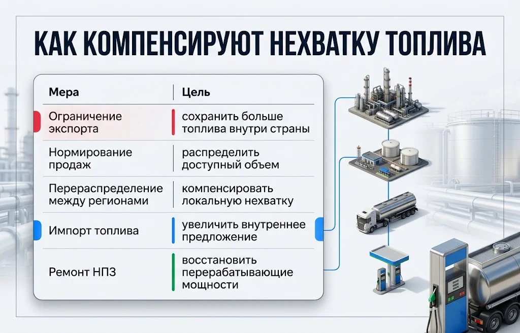 Как компенсируют нехватку топлива