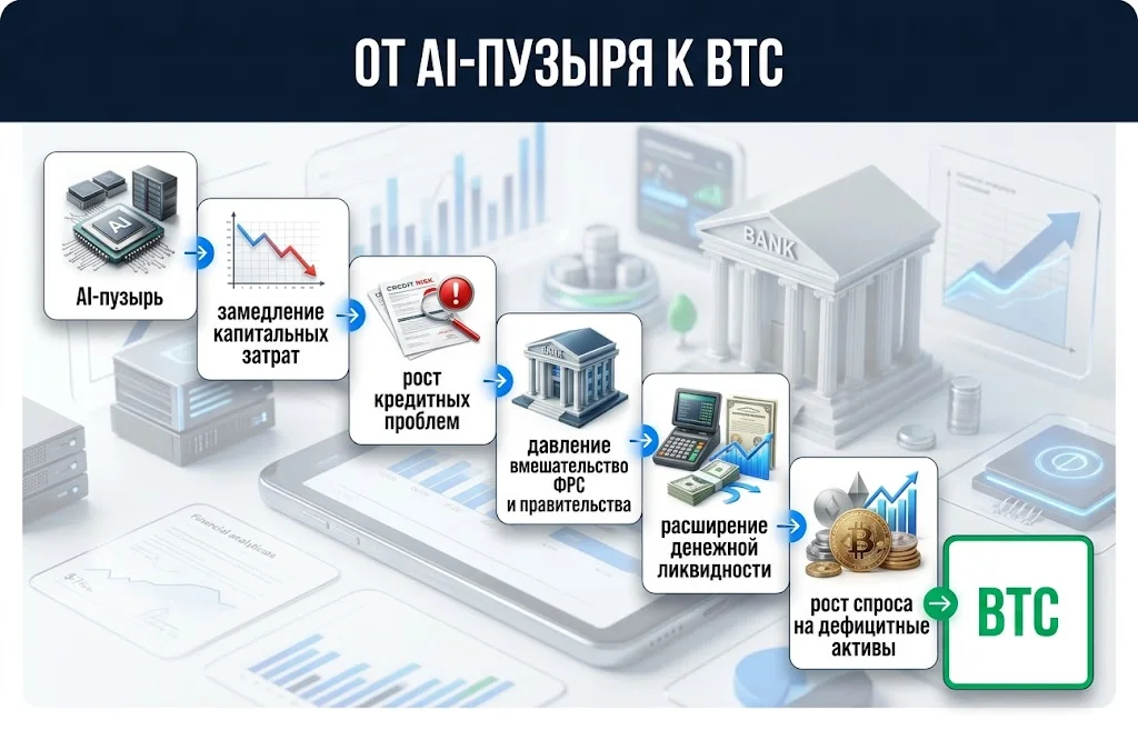 Как кредитный кризис может привести к росту btc