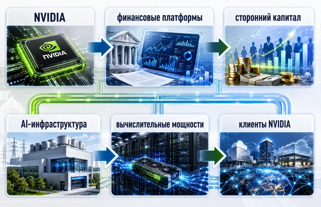 NVIDIA и Wall Street: $500 млрд для финансирования AI 1 Как nvidia связывает финансовый капитал wall street с ai инфраструктурой и клиентами
