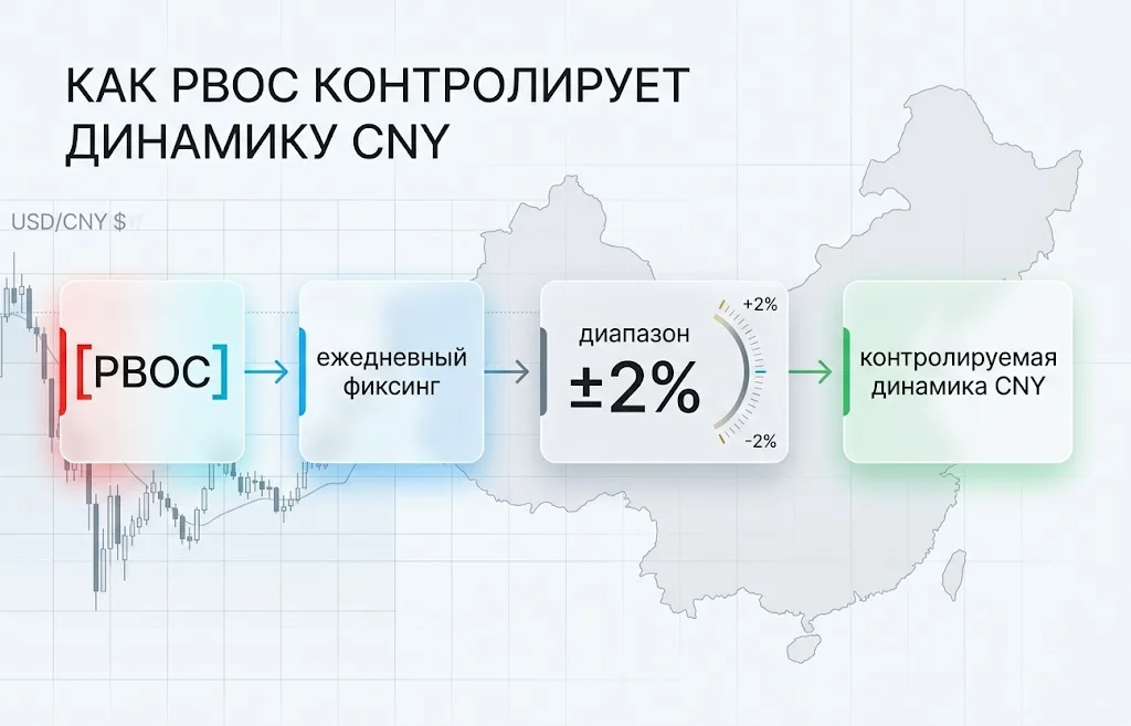 Как pboc контролирует динамику cny