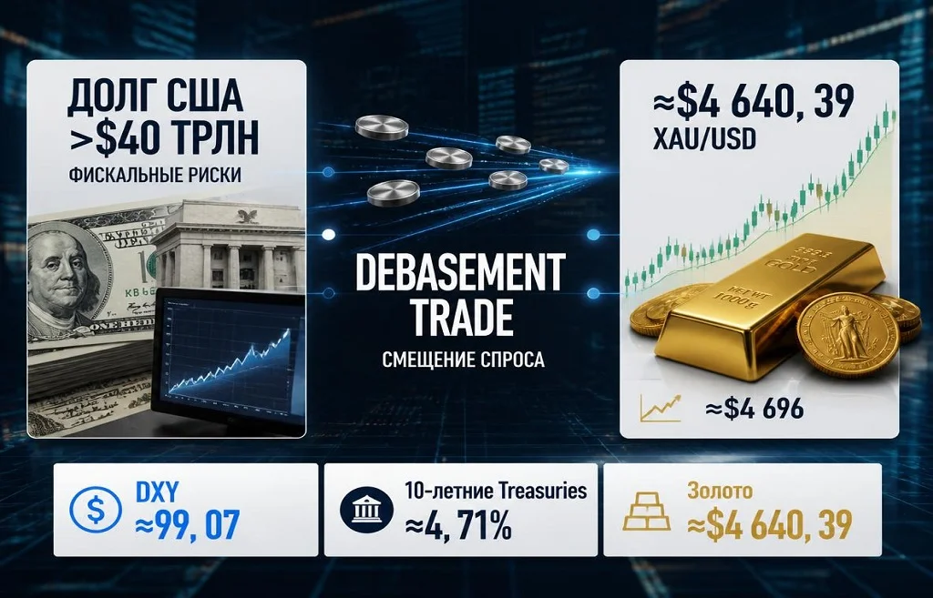 Схема перераспределения капитала от доллара к золоту на фоне фискальных рисков