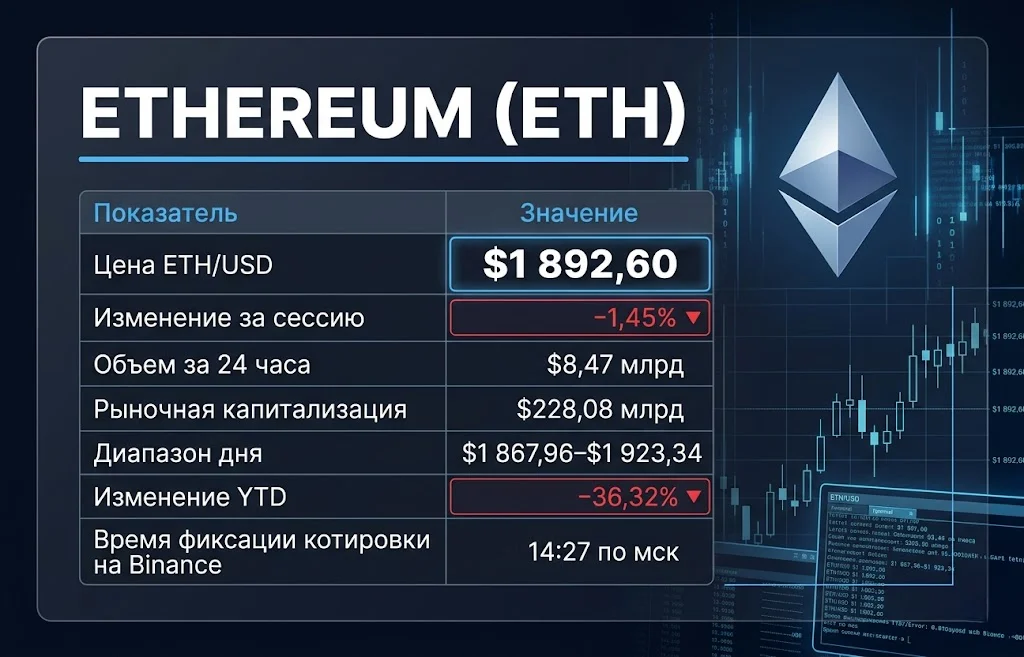 Ключевые параметры рынка ethereum