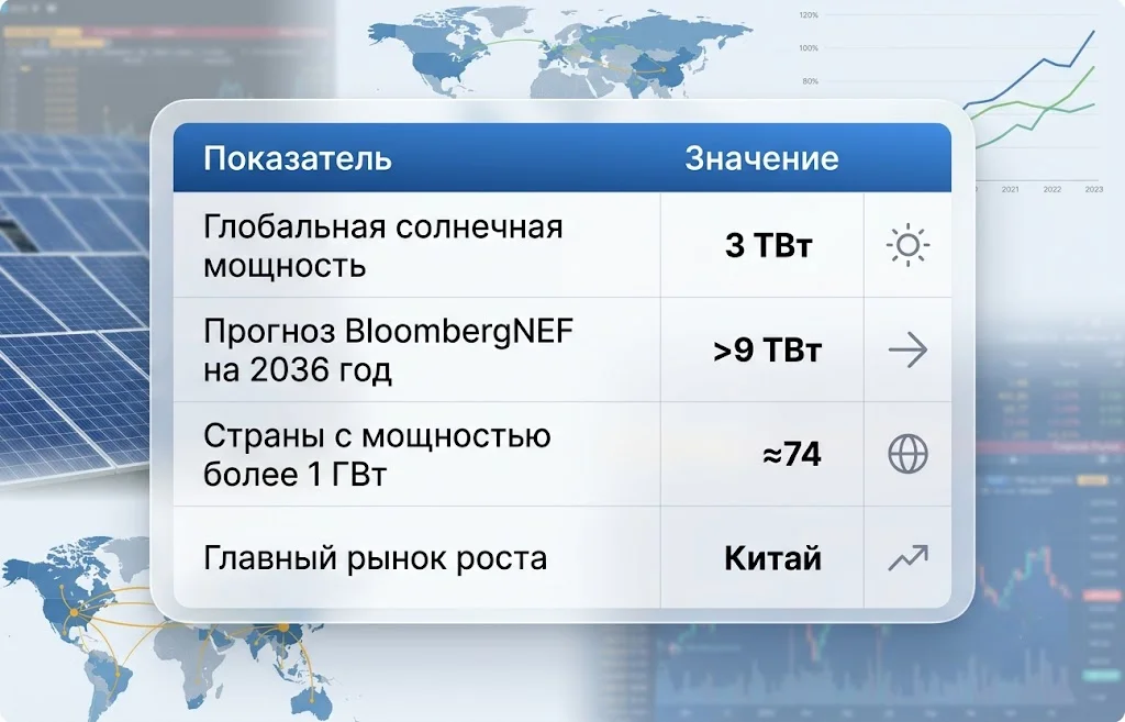Ключевые показатели солнечного рынка