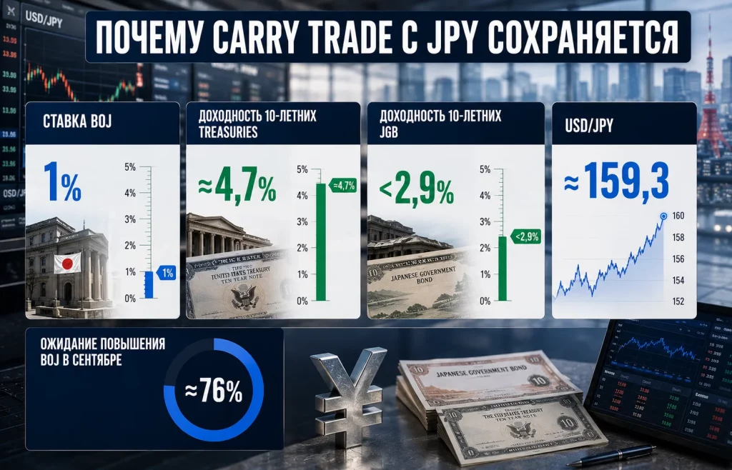 Carry trade с JPY возвращается после интервенции Японии 2 Ключевые показатели валютного рынка
