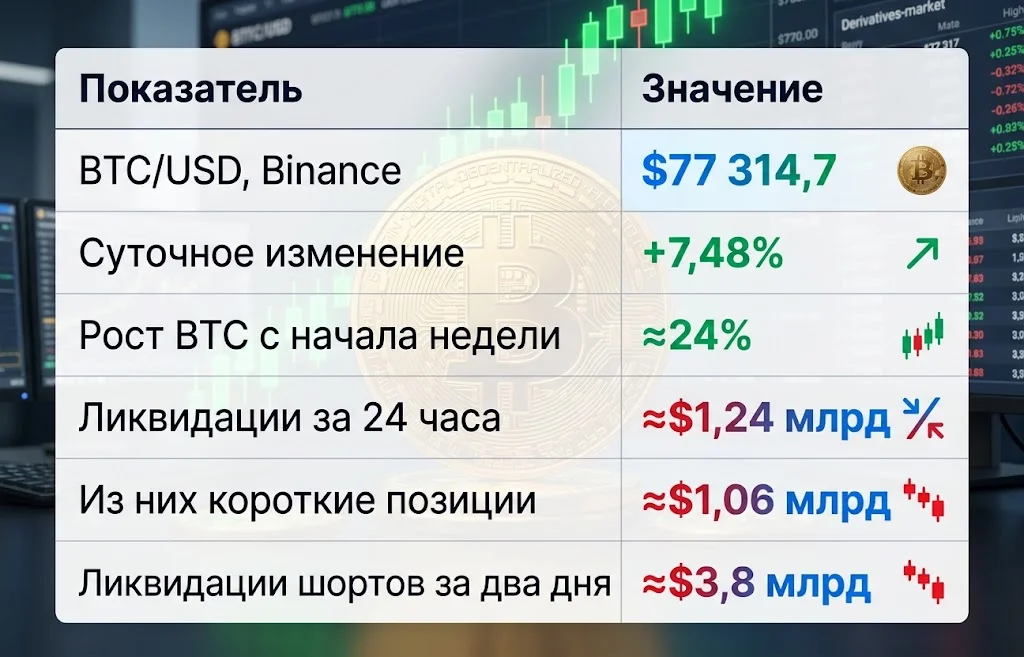Ключевые цифры ралли биткоина в августе 2026