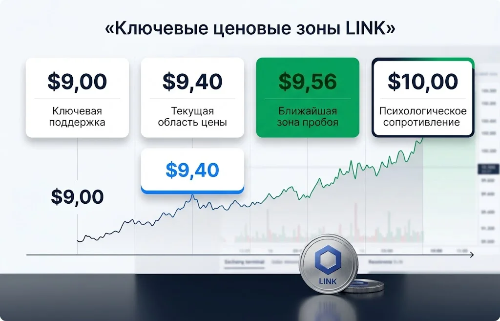 Ключевые уровни цены chainlink перед отметкой $10