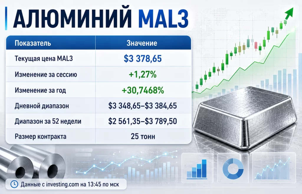 Котировки алюминия mal3 11.08.2026