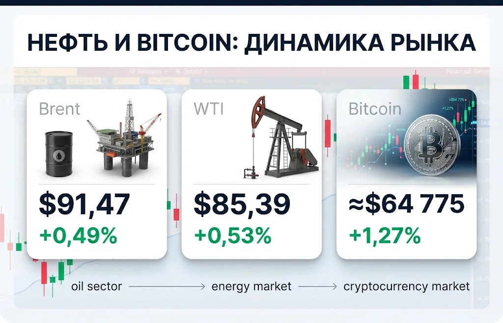 Биткоин и нефть: что изменит кризис в Ормузе? 2 Нефть и Bitcoin демонстрировали положительную динамику на фоне сохраняющейся рыночной неопределенности