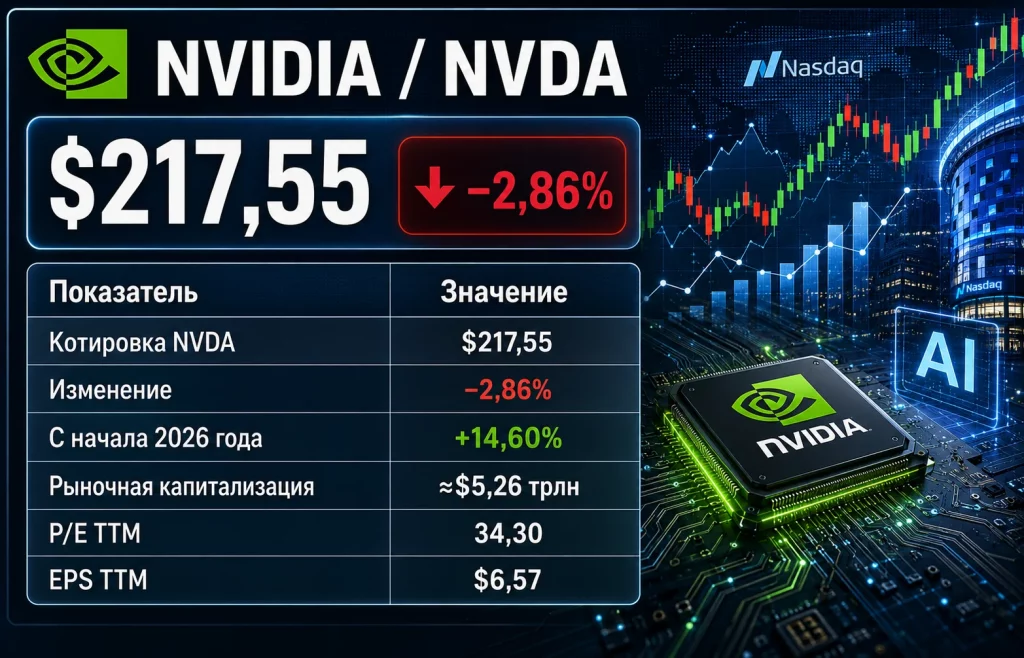 NVIDIA и Wall Street: $500 млрд для финансирования AI 2 Котировки nvidia утро 11.08.2026