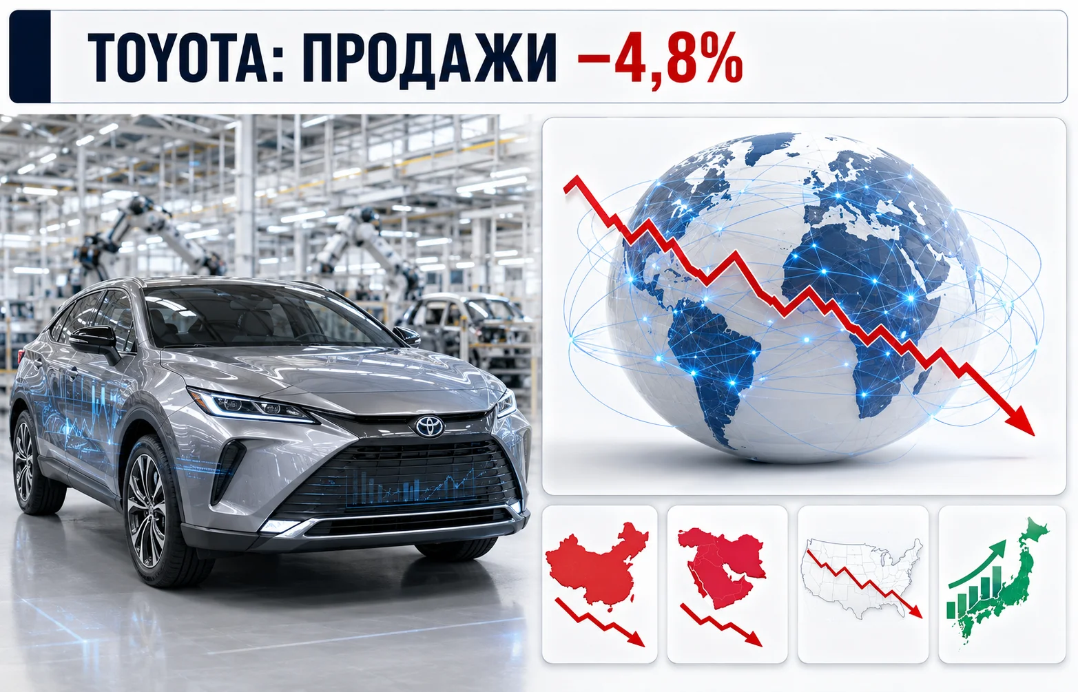 Toyota теряет Китай: продажи падают шестой месяц