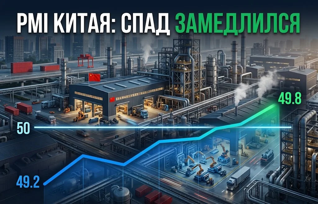 PMI Китая вырос до 49,8: спад в промышленности замедлился