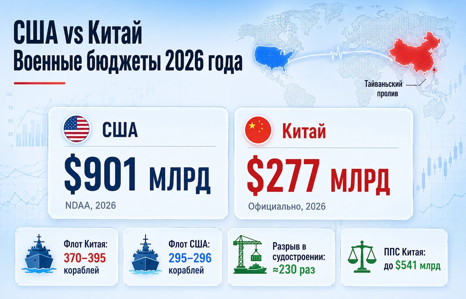 Оборонный бюджет США против военных затрат Китая: кто побеждает на самом деле?
