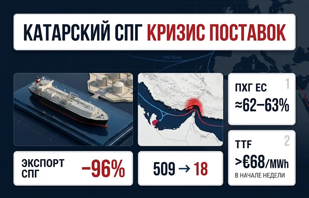 Поставки СПГ из Катара парализованы: газ снова под угрозой