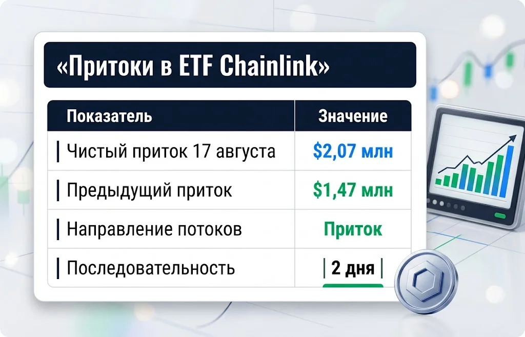 Притоки в спотовые etf на chainlink