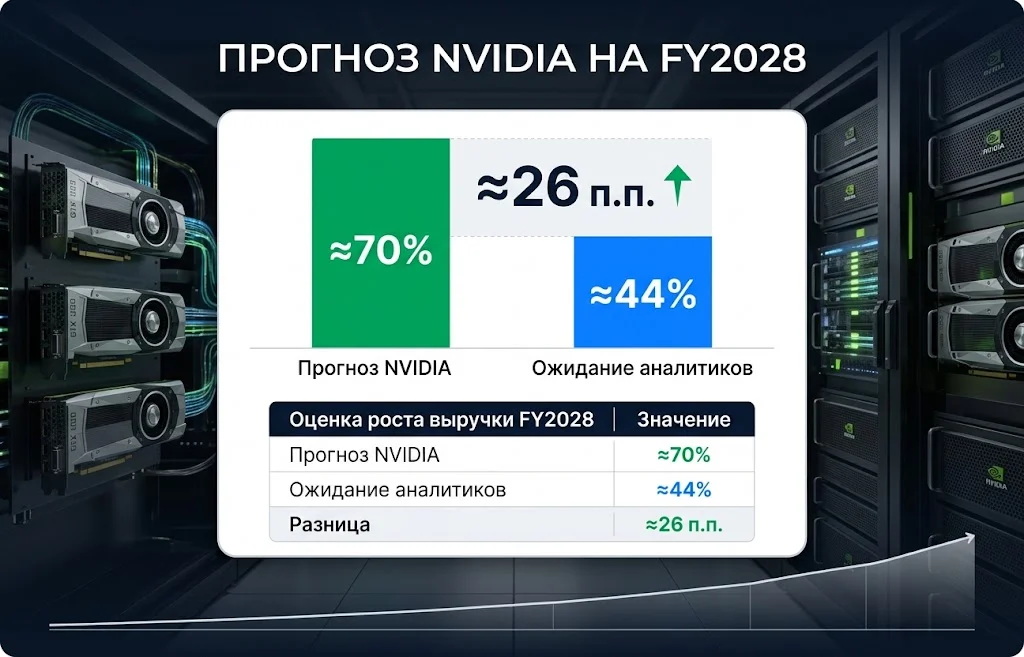 Прогноз роста выручки nvidia на fy2028