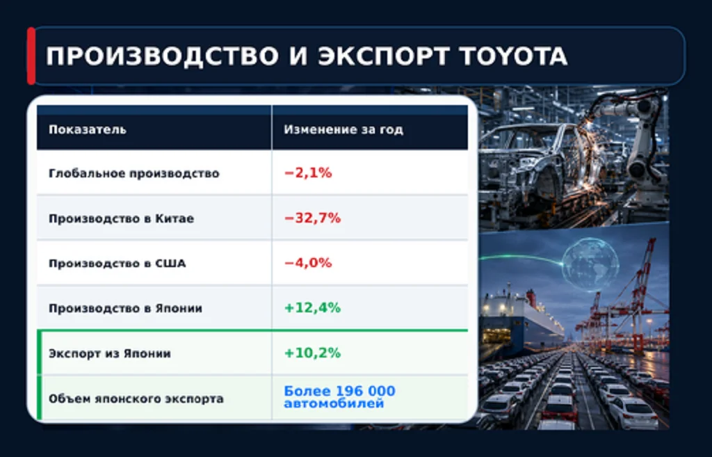 Toyota теряет Китай: продажи падают шестой месяц 2 Показатели выпуска на заводах и роста японского автомобильного экспорта в июле