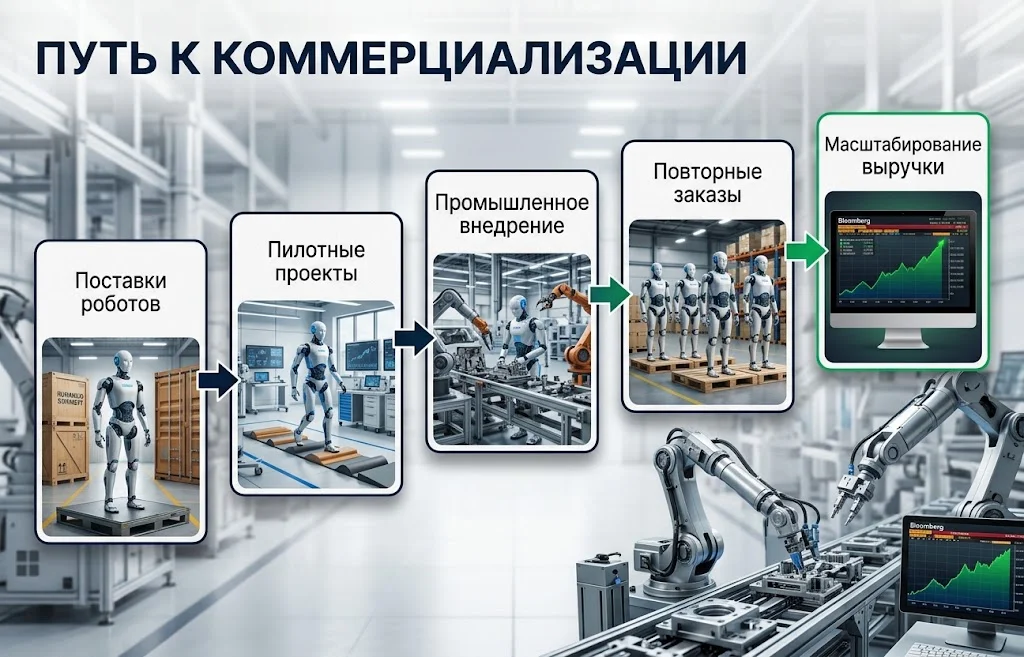 IPO Unitree Robotics: акции взлетели на 629% 2 Схема перехода от поставок гуманоидных роботов к промышленному внедрению и росту выручки