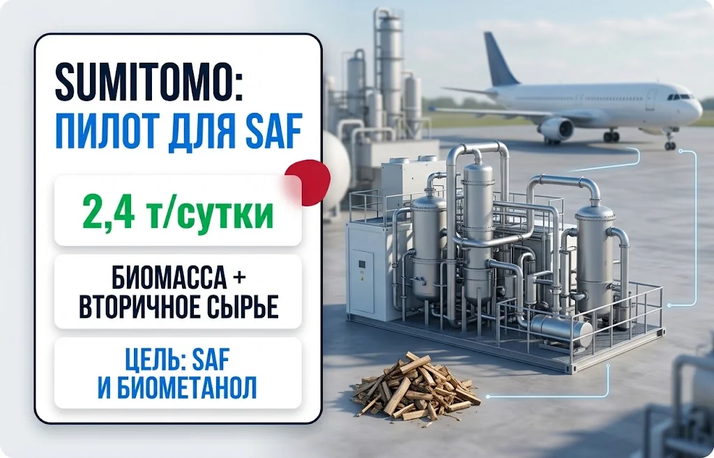 SAF в Японии: Sumitomo запускает новый топливный проект
