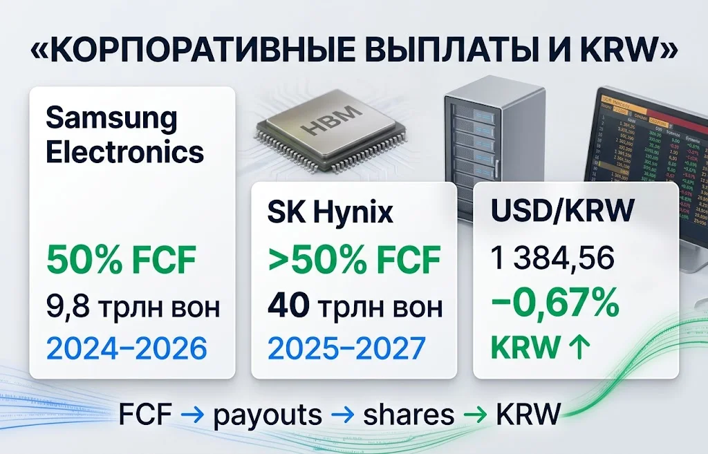 KRW укрепляется: выплаты чипмейкеров меняют рынок