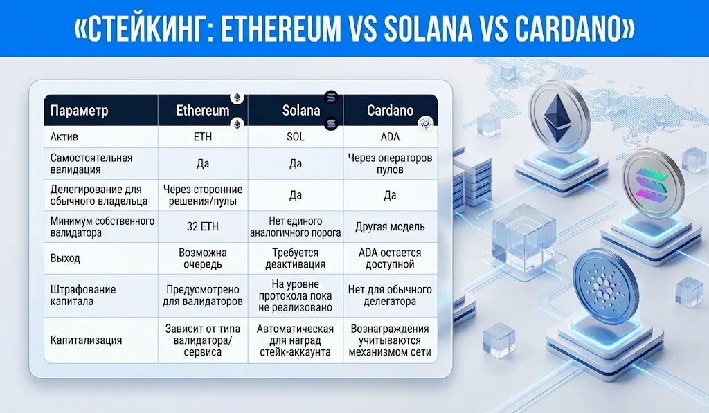 Торговые сессии Форекс: когда лучше торговать? 3 Сравнение стейкинга ETH, SOL и ADA по валидации, делегированию, выходу и капитализации